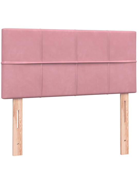 Box spring postel s matrací černá 100x220 cm růžový