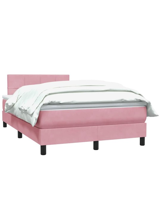 Box spring postel s matrací růžová 120x220 cm samet