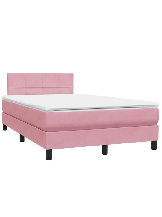 Box spring postel s matrací růžová 120x220 cm samet