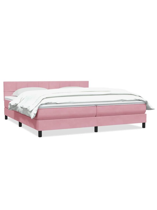 Box spring postel s matrací černá 180x220 cm růžový