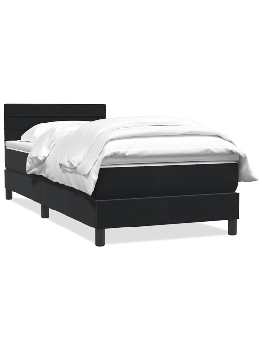 Box spring postel s matrací černý 80x220 cm samet