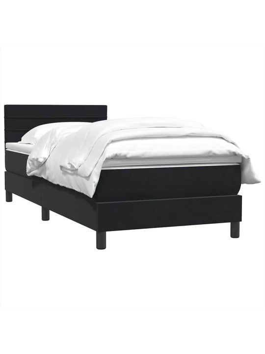 Box spring postel s matrací černý 80x220 cm samet