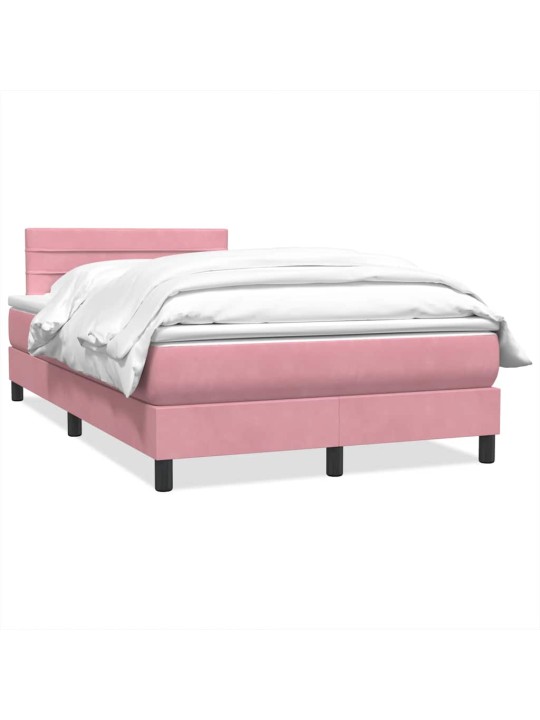 Box spring postel s matrací růžová 120x220 cm samet