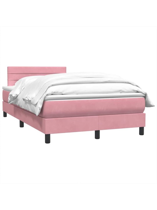 Box spring postel s matrací růžová 120x220 cm samet