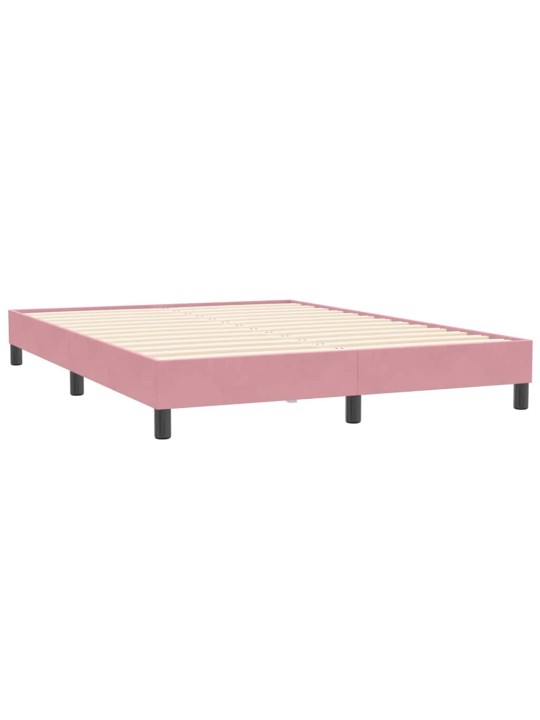 Box spring postel s matrací růžová 140x210 cm samet