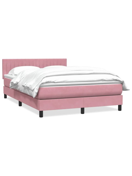 Box spring postel s matrací růžová 140x210 cm samet