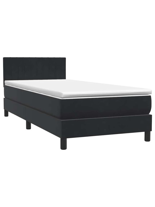 Box spring postel s matrací černý 80x220 cm samet