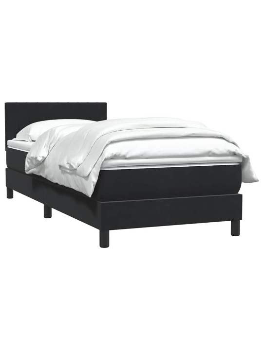 Box spring postel s matrací černý 80x220 cm samet
