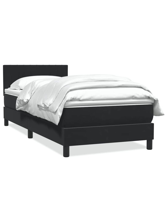 Box spring postel s matrací černý 80x220 cm samet