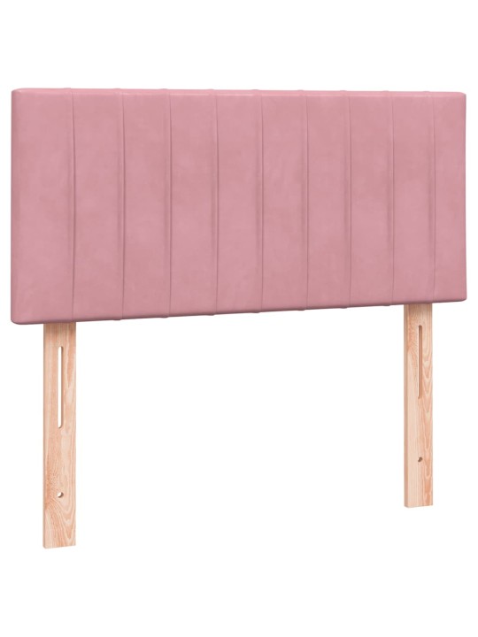 Box spring postel s matrací černá 100x220 cm růžový