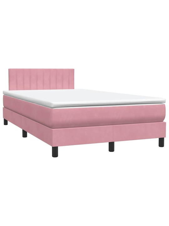 Box spring postel s matrací růžová 120x220 cm samet