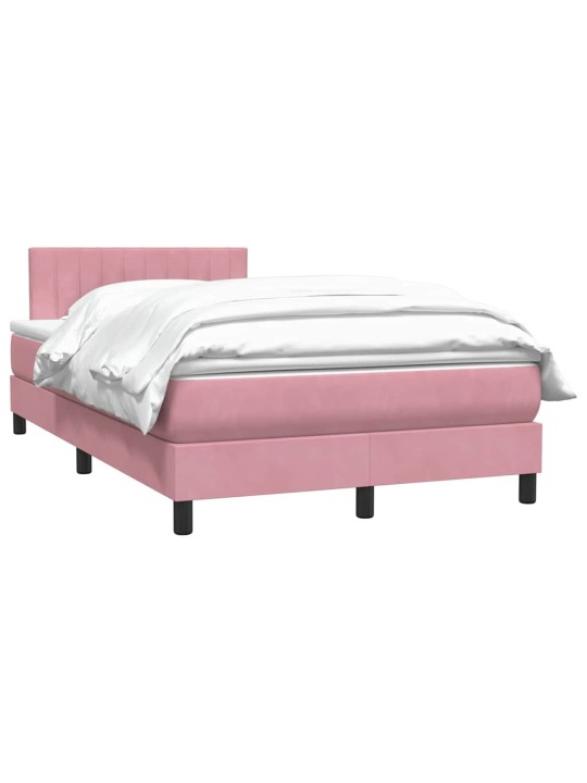 Box spring postel s matrací růžová 120x220 cm samet
