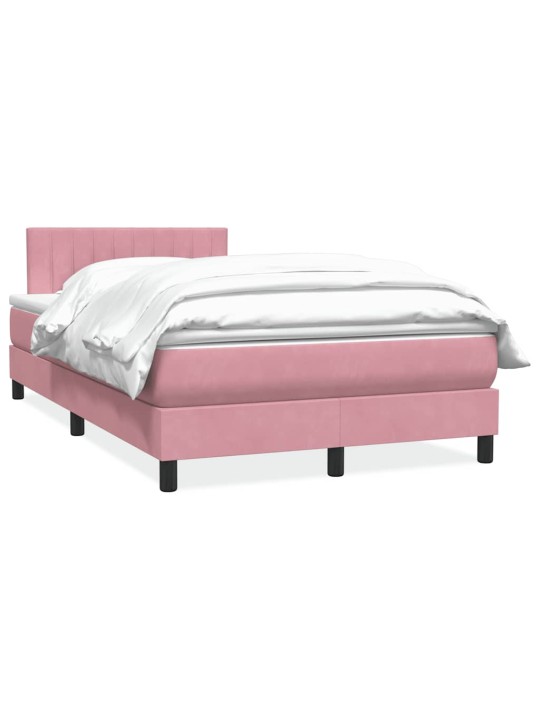 Box spring postel s matrací růžová 120x220 cm samet