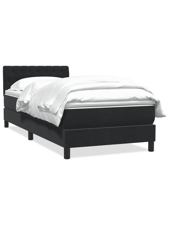 Box spring postel s matrací černý 80x220 cm samet