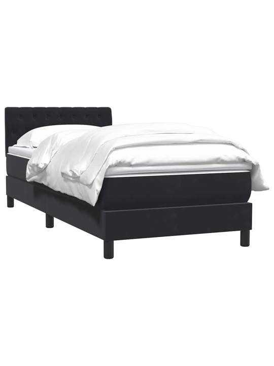 Box spring postel s matrací černý 80x220 cm samet
