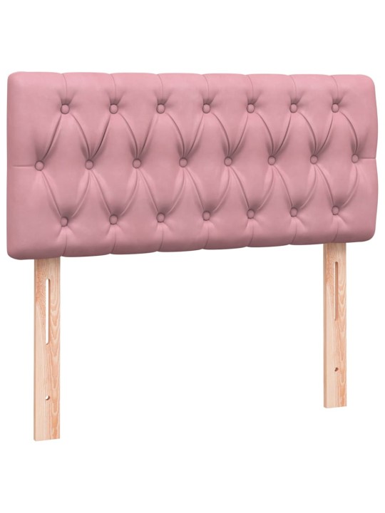 Box spring postel s matrací černá 100x220 cm růžový