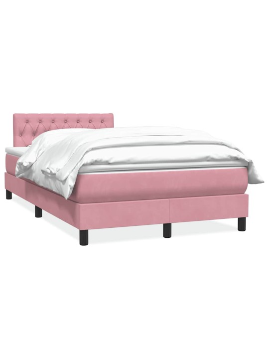 Box spring postel s matrací růžová 120x220 cm samet