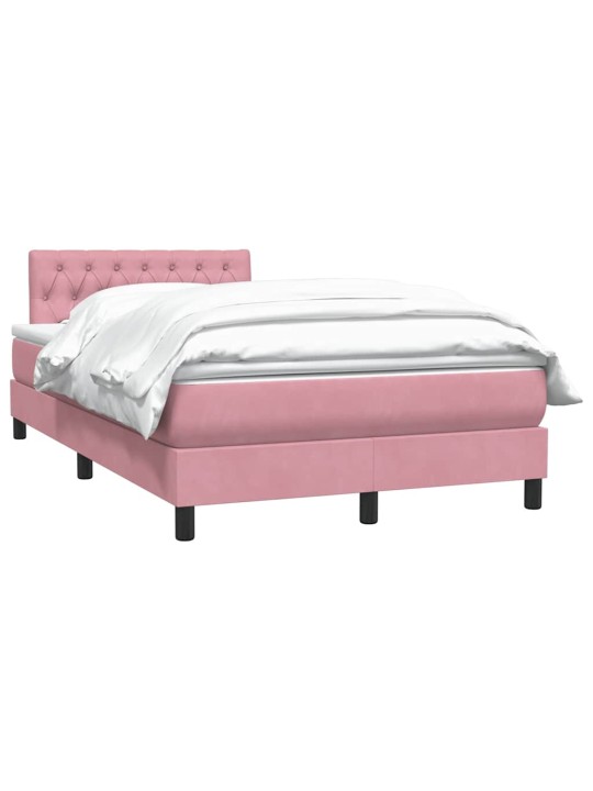 Box spring postel s matrací růžová 120x220 cm samet