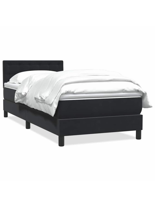 Box spring postel s matrací černý 80x220 cm samet