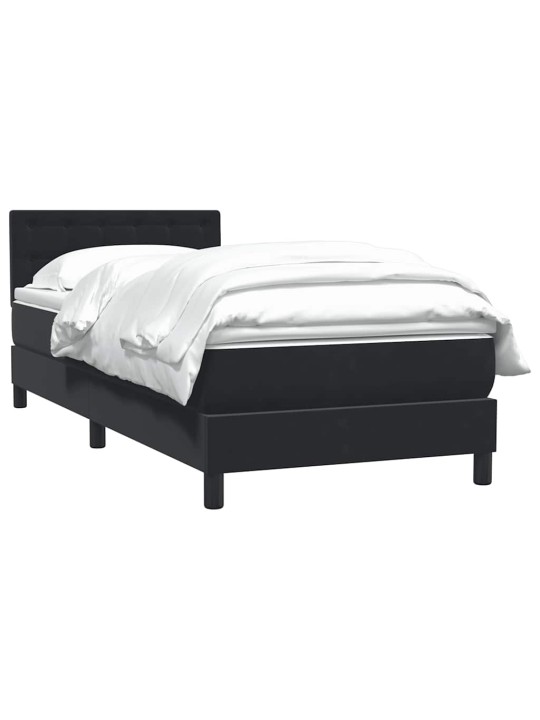 Box spring postel s matrací černý 80x220 cm samet