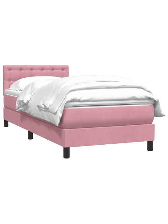 Box spring postel s matrací růžová 80x220 cm samet