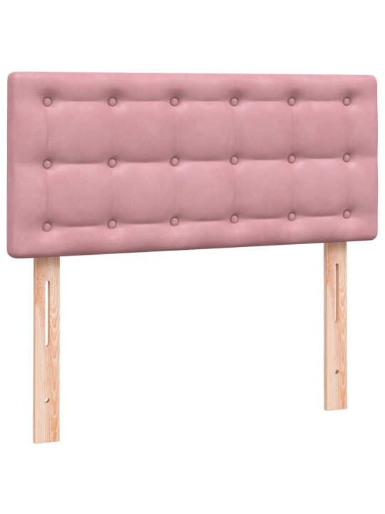 Box spring postel s matrací černá 100x220 cm růžový