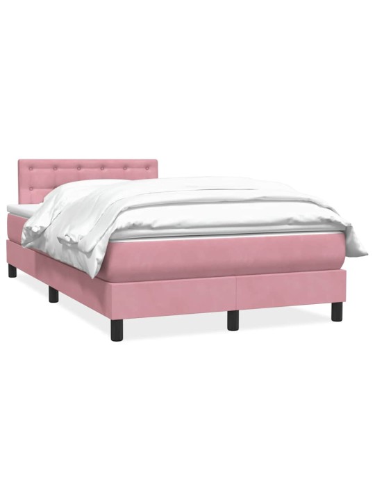 Box spring postel s matrací růžová 120x220 cm samet