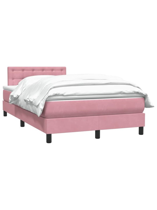 Box spring postel s matrací růžová 120x220 cm samet