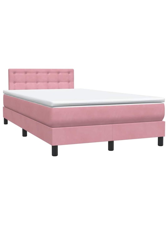 Box spring postel s matrací růžová 120x220 cm samet