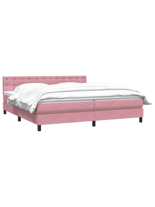 Box spring postel s matrací černá 180x220 cm růžový