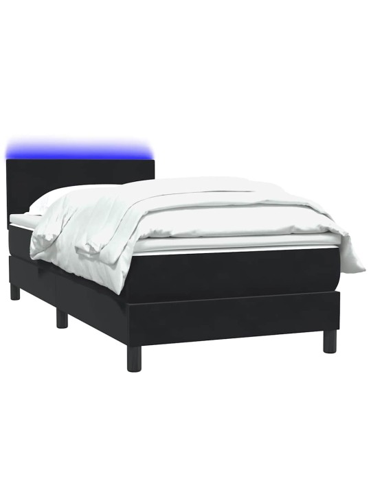 Box spring postel s matrací černý 80x220 cm samet