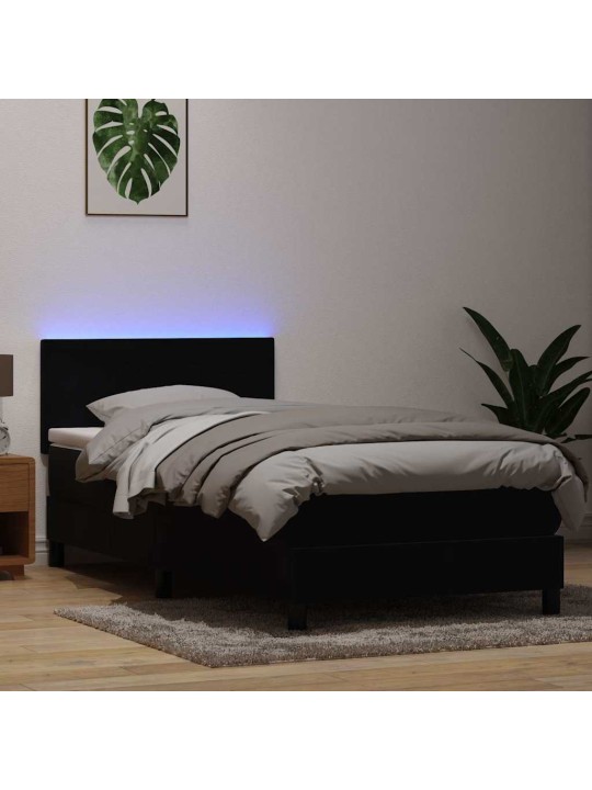 Box spring postel s matrací černý 80x220 cm samet