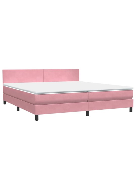 Box spring postel s matrací černá 180x220 cm růžový