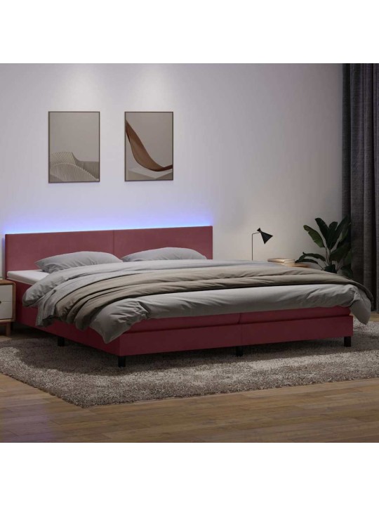 Box spring postel s matrací černá 180x220 cm růžový
