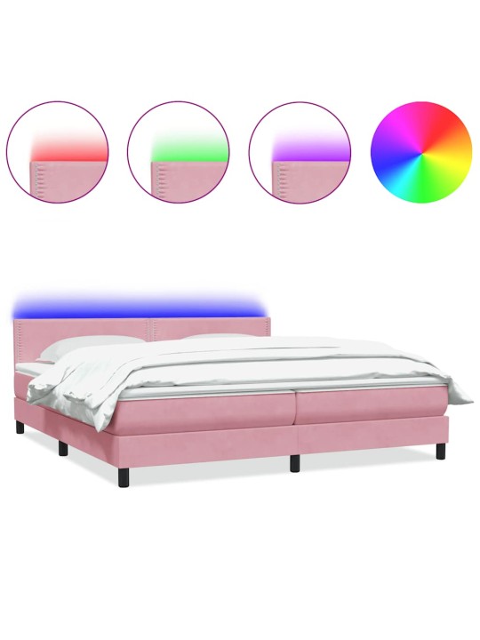 Box spring postel s matrací černá 180x220 cm růžový