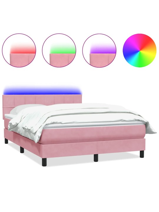 Box spring postel s matrací růžová 140x210 cm samet