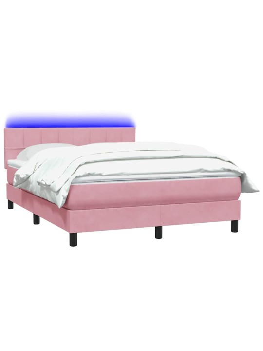 Box spring postel s matrací růžová 140x210 cm samet