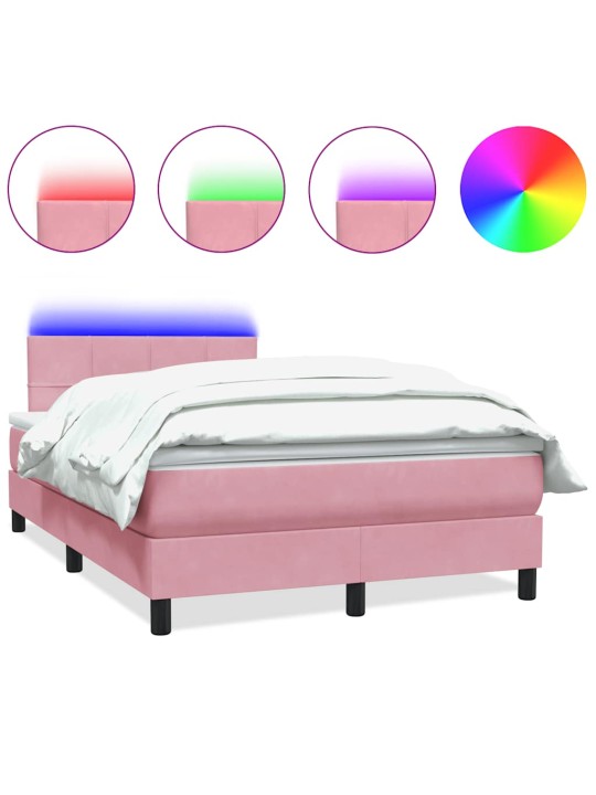 Box spring postel s matrací růžová 120x220 cm samet