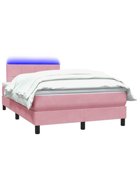 Box spring postel s matrací růžová 120x220 cm samet