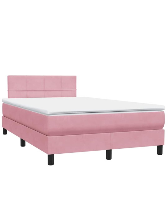 Box spring postel s matrací růžová 120x220 cm samet
