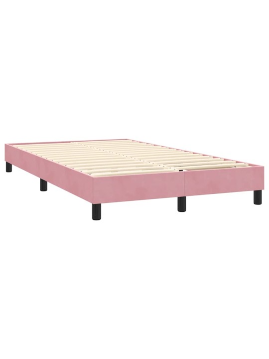 Box spring postel s matrací růžová 120x220 cm samet