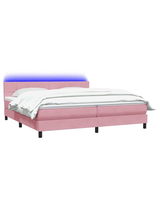 Box spring postel s matrací černá 180x220 cm růžový