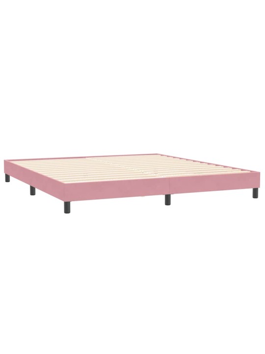 Box spring postel s matrací černá 180x220 cm růžový