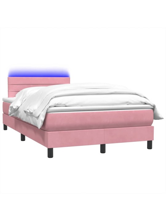 Box spring postel s matrací růžová 120x220 cm samet