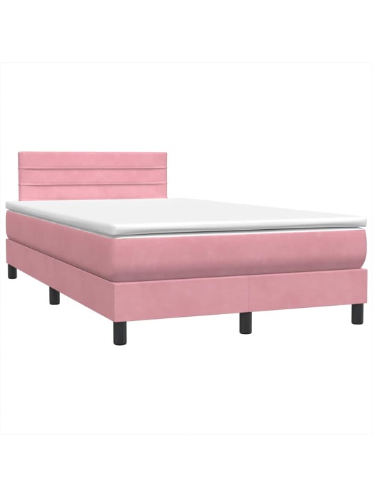 Box spring postel s matrací růžová 120x220 cm samet