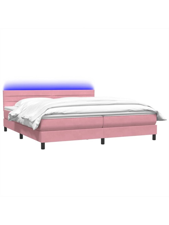 Box spring postel s matrací černá 180x220 cm růžový