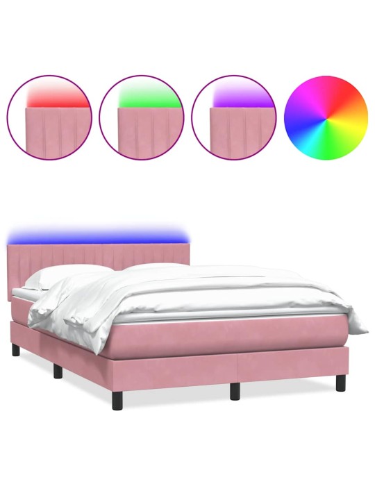 Box spring postel s matrací růžová 140x210 cm samet