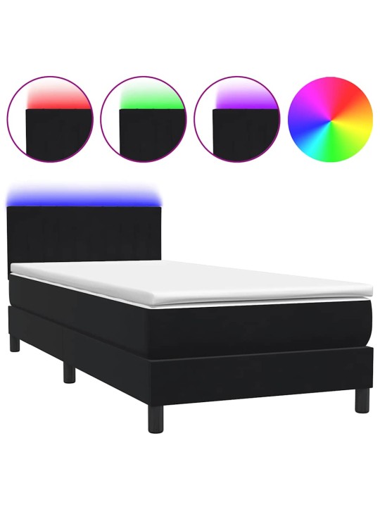 Box spring postel s matrací černý 80x220 cm samet