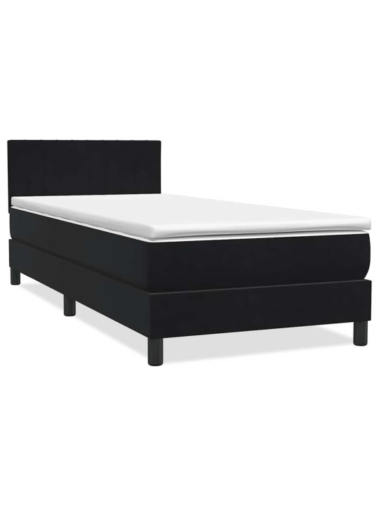 Box spring postel s matrací černý 80x220 cm samet
