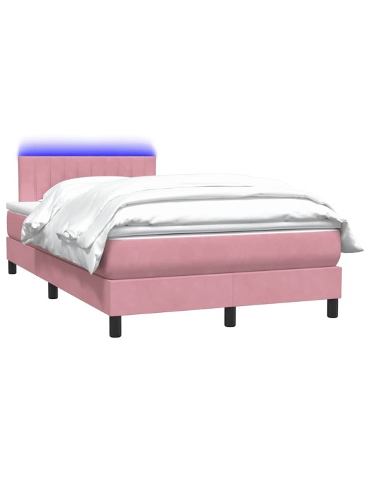 Box spring postel s matrací růžová 120x220 cm samet